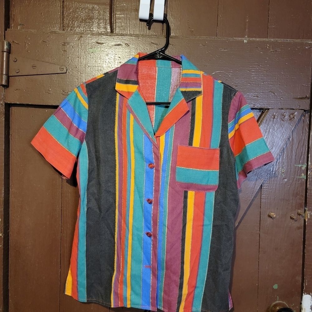Vntg hand crafted button shirt